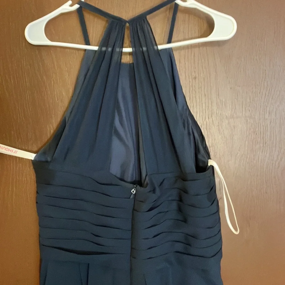 Navy blue floor length bridesmaids dress - Picture 7 of 8